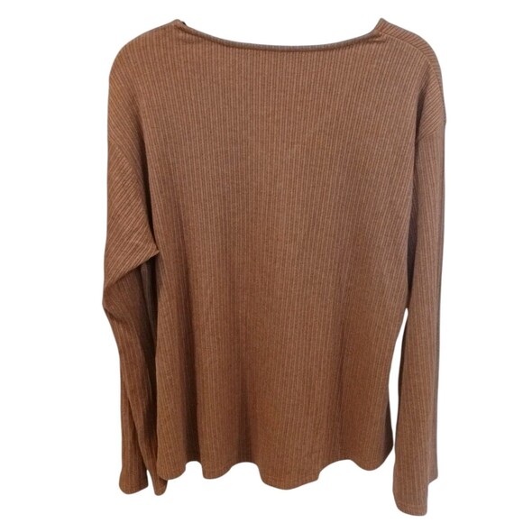 NEW Ogl Move Chestnut Brown Flared Sleeve V-Neck Cardigan Size XL Super Soft - Picture 4 of 8